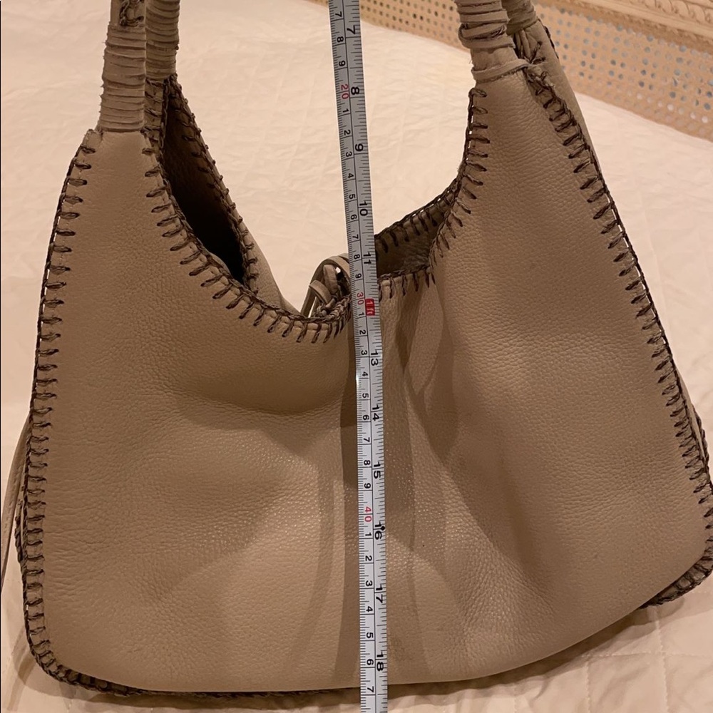 Carlos Falchi Soft Leather Cream Handbag - Picture 6 of 7